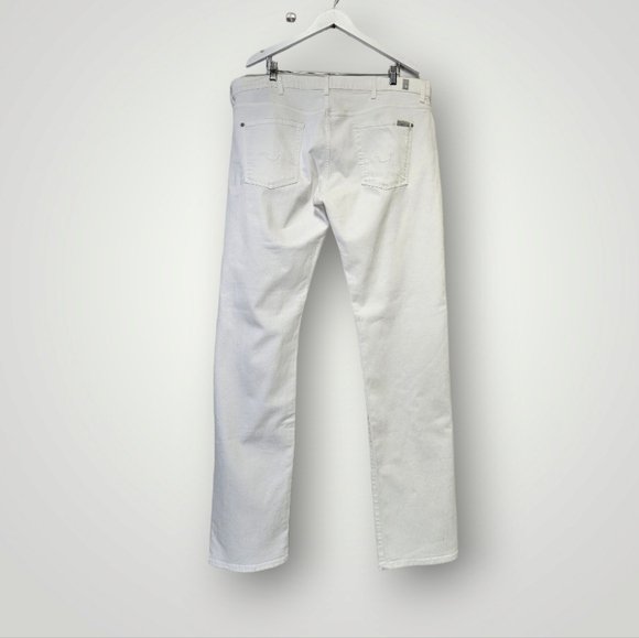 7 for All Mankind Jeans Womens 40 White Standard Stretch Denim Straight Leg - Picture 3 of 11
